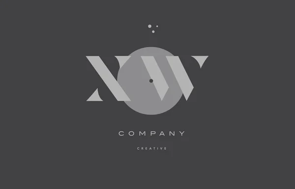 Xw x w gris alphabet moderne lettre d'entreprise logo icône — Image vectorielle