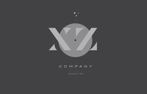Xz x z gris alphabet moderne lettre d'entreprise logo icône — Image vectorielle