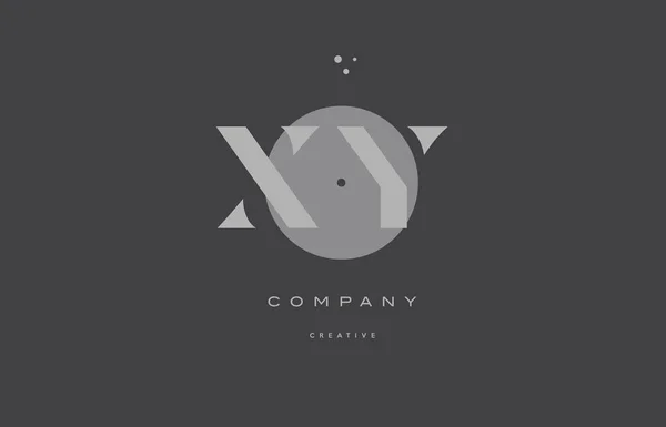 Xy x y gris alphabet moderne lettre d'entreprise logo icône — Image vectorielle