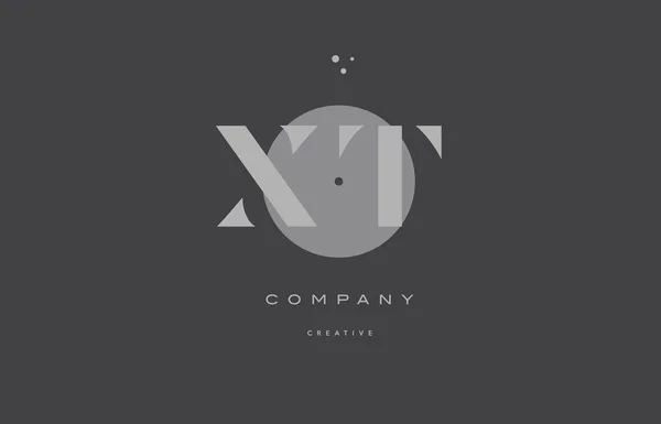 Xt x t gris alphabet moderne lettre d'entreprise logo icône — Image vectorielle