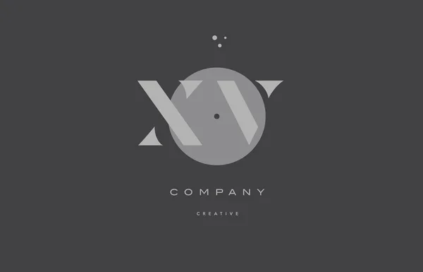 XV x v gri çağdaş alfabesi şirket mektup logo simge — Stok Vektör