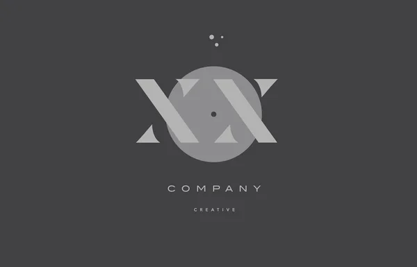 Xx x x gri çağdaş alfabesi şirket mektup logo simge — Stok Vektör