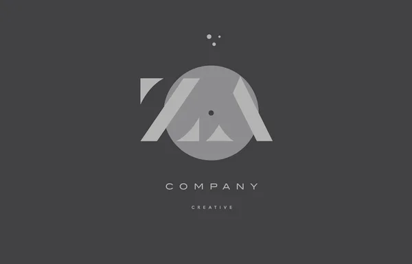 Za z une icône grise lettre d'entreprise alphabet moderne logo — Image vectorielle