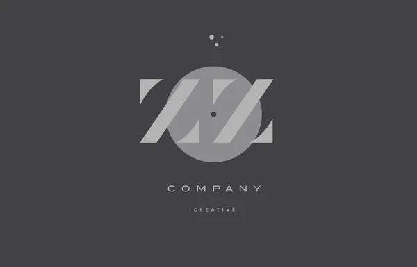 Zz z gris alfabeto moderno empresa letra logotipo icono — Vector de stock