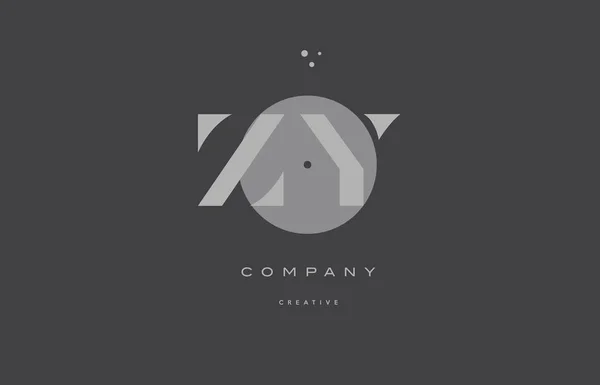 Zy z y gris alphabet moderne lettre d'entreprise logo icône — Image vectorielle