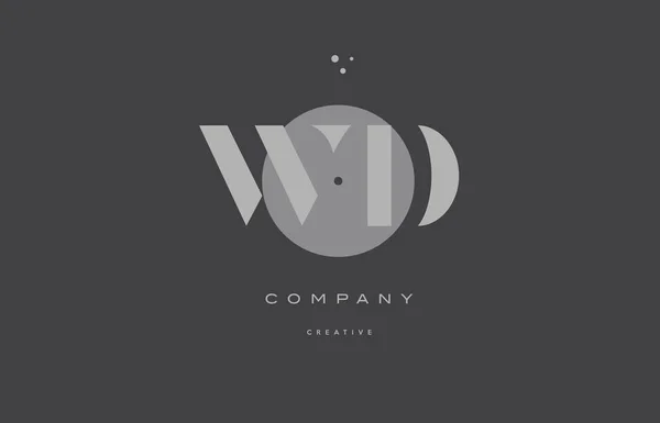 Wd w d grigio moderno alfabeto azienda lettera logo icona — Vettoriale Stock