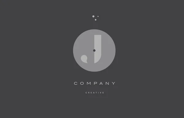 J cinza alfabeto moderno empresa carta logotipo ícone — Vetor de Stock