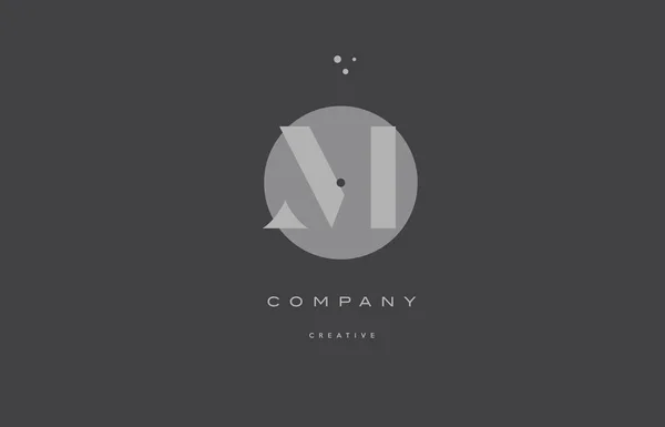 M gri çağdaş alfabesi şirket mektup logo simge — Stok Vektör