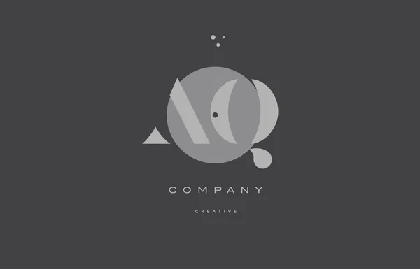 Aq a q gris alphabet moderne lettre d'entreprise logo icône — Image vectorielle
