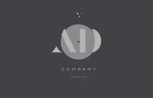 Ad a d gris moderne alphabet lettre d'entreprise logo icône — Image vectorielle