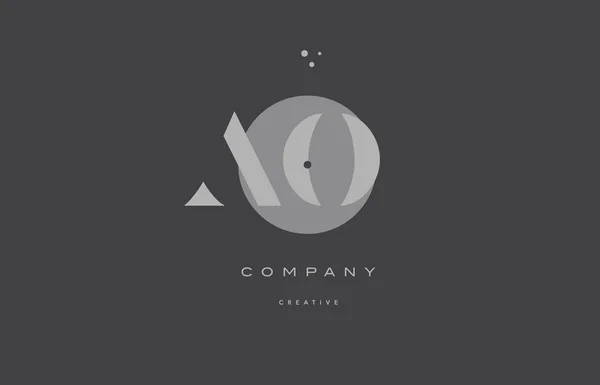 Ao a o grey modern alphabet company letter icon — стоковый вектор