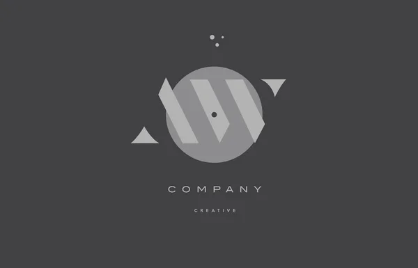 Aw a w gris alphabet moderne lettre d'entreprise logo icône — Image vectorielle