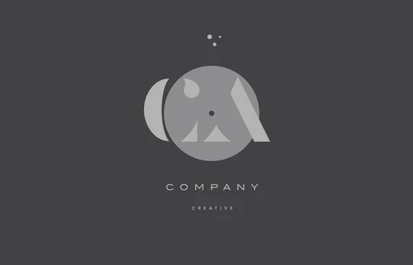 Ca c une icône grise lettre d'entreprise alphabet moderne logo — Image vectorielle
