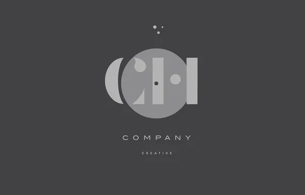 Ch c h cinza alfabeto moderno empresa carta logotipo ícone — Vetor de Stock