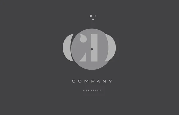 Cd c d grey modern alphabet company letter icon — стоковый вектор