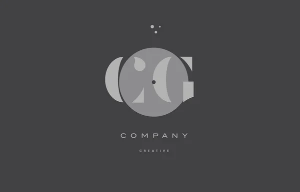 Cg c g cinza alfabeto moderno empresa carta logotipo ícone — Vetor de Stock