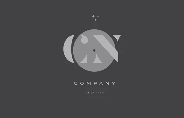 Cn c n gris alphabet moderne lettre d'entreprise logo icône — Image vectorielle