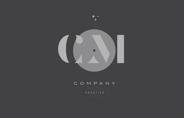 Cm c m gri çağdaş alfabesi şirket mektup logo simge — Stok Vektör