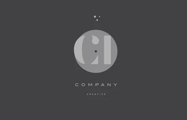 Ci c i grey alphabet moderne lettre d'entreprise logo icône — Image vectorielle