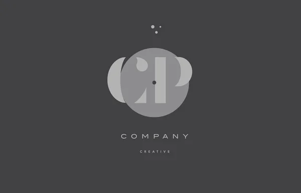 Cp c p gris alphabet moderne lettre d'entreprise logo icône — Image vectorielle