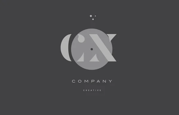 Cx c x gris alphabet moderne lettre d'entreprise logo icône — Image vectorielle
