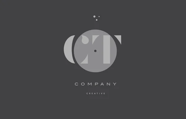 Ct c t cinza alfabeto moderno empresa carta logotipo ícone — Vetor de Stock