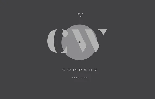 Cw c w cinza alfabeto moderno empresa carta logotipo ícone —  Vetores de Stock