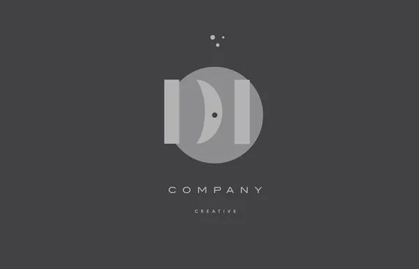 Di d i cinza alfabeto moderno empresa carta logotipo ícone — Vetor de Stock