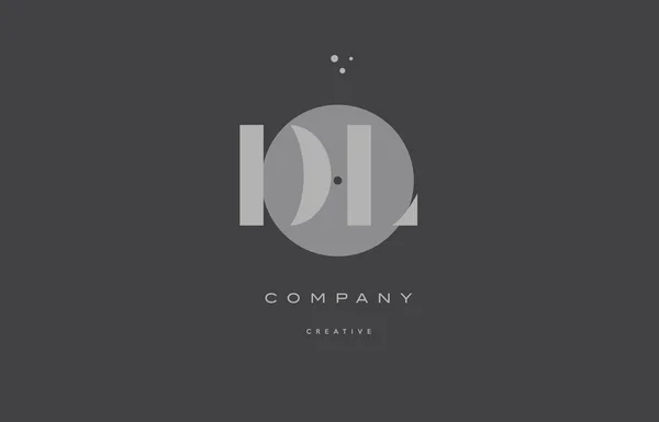 Dl d l cinza alfabeto moderno empresa letra logotipo ícone —  Vetores de Stock