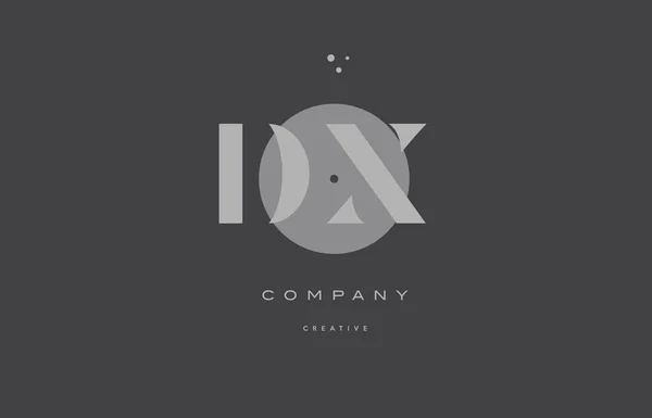 Dx d x gris alphabet moderne lettre d'entreprise logo icône — Image vectorielle