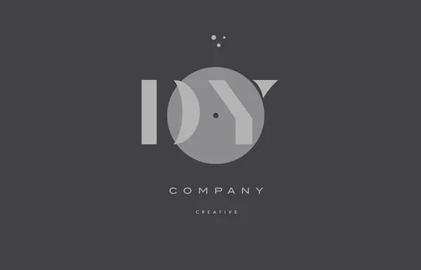Dy d y grey modern alphabet company letter icon — стоковый вектор