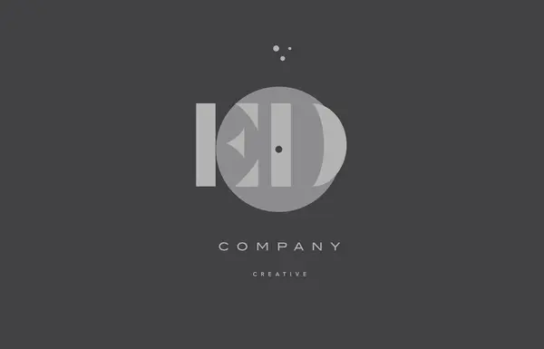 Ed e d gris moderne alphabet lettre d'entreprise logo icône — Image vectorielle