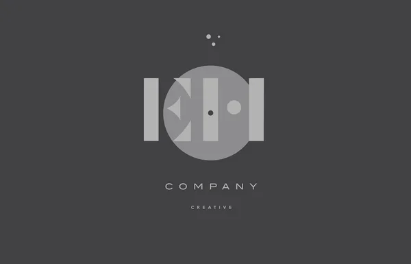 Eh e h gris moderne alphabet entreprise lettre logo icône — Image vectorielle