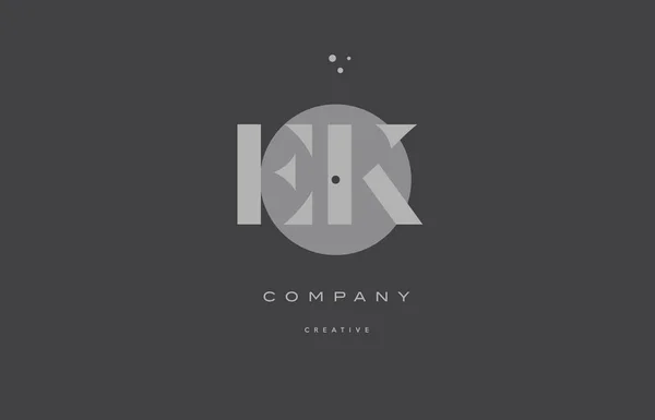 Ek e k gris moderne alphabet lettre d'entreprise logo icône — Image vectorielle