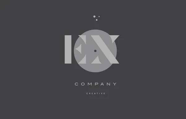 Ex e x gris alphabet moderne lettre d'entreprise logo icône — Image vectorielle