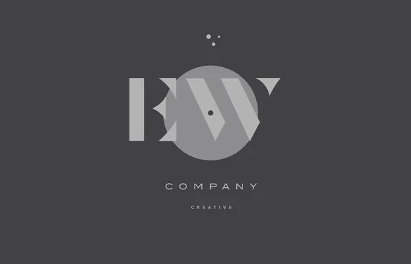 Ew e w gris alphabet moderne lettre d'entreprise logo icône — Image vectorielle