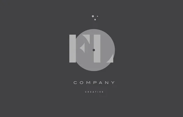 Fl f l gris alphabet moderne lettre d'entreprise logo icône — Image vectorielle