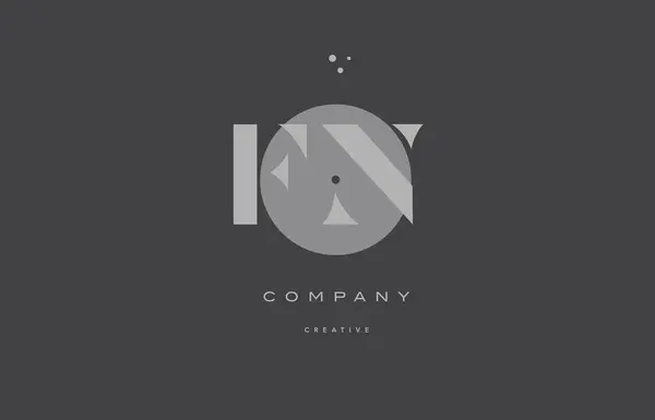 Fn f n gris alphabet moderne lettre d'entreprise logo icône — Image vectorielle