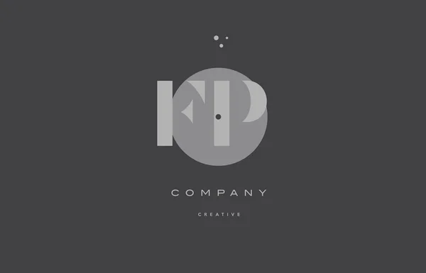 Fp f p gris alphabet moderne lettre d'entreprise logo icône — Image vectorielle