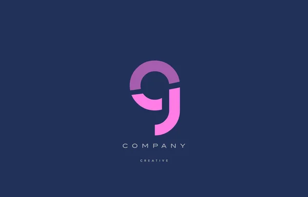 G rosa blu alfabeto lettera logo icona — Vettoriale Stock