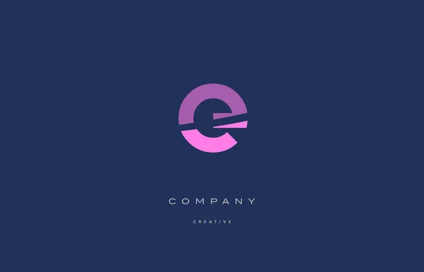 E rose lettre alphabet bleu icône logo — Image vectorielle