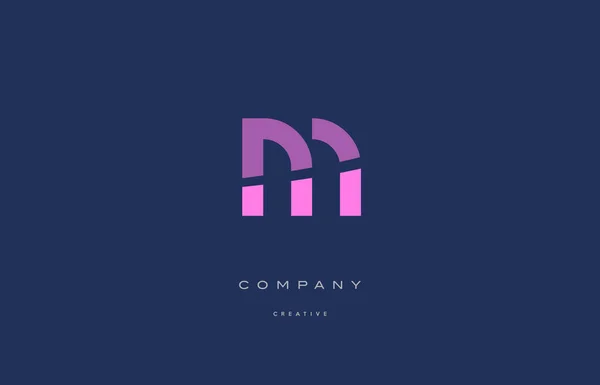 M rosa blå alfabetet brevikonen logotyp — Stock vektor