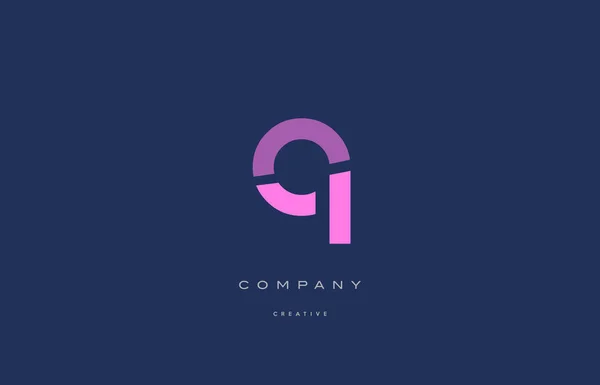 Q roze blauw alfabet letterpictogram logo — Stockvector