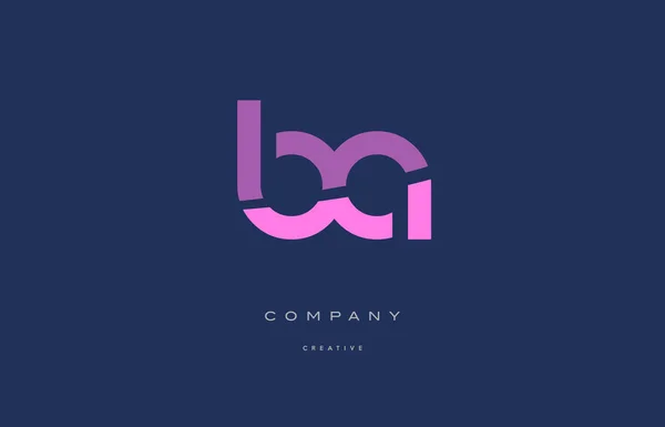 BA b ikoną logo różowy niebieski alfabet litery — Wektor stockowy