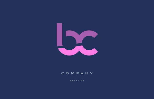 Bc b c rosa azul alfabeto letra logotipo ícone —  Vetores de Stock