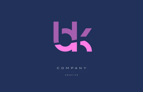 BK b k roze blauw alfabet logo letterpictogram — Stockvector