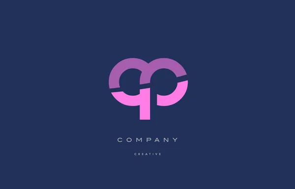 Cp c p rose lettre alphabet bleu icône logo — Image vectorielle