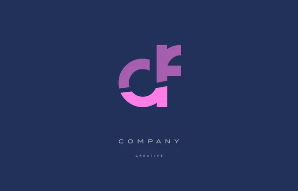 DF, d f roze blauw alfabet, letterpictogram logo — Stockvector