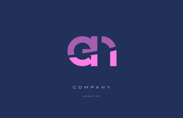 Fr e n rose bleu alphabet lettre logo icône — Image vectorielle