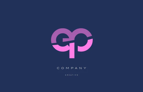 Ep e p rosa azul alfabeto letra logotipo icono — Vector de stock